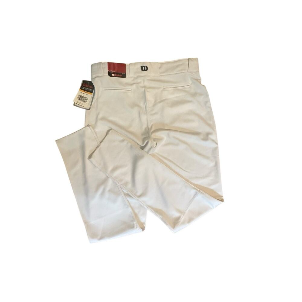 NEW White Wilson Baseball Pants Relaxed Full Leg Wicking Elastic Waist Men's LRG - Picture 7 of 7